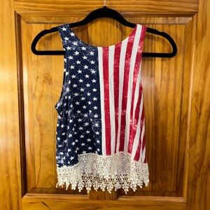 RUE 21 | American Flag Lace Trim Tank
